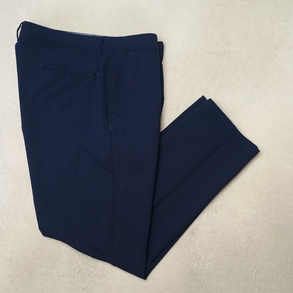 Bonobos Pants Men 36x30 Blue Golf Chino Athletic Microfiber Tapered Zip Closure